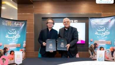 المهندس "ماجد حمدي" عضو مجلس أمناء مؤسسة بهية أثناء توقيعه بروتوكول التعاون مع المهندس "حازم الرحماني" رئيس مجلس إدارة شركة قنديل لأنظمة البناء KBS