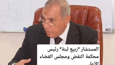 المستشار "ربيع لبنة" رئيس محكمة النقض ومجلس القضاء الأعلى